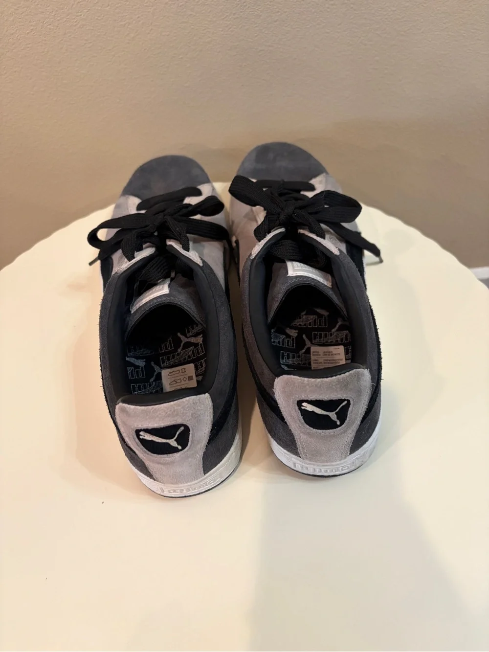 PUMA Suede Stripes & Blocks Dark Shadow Black Sneakers Men's US 11.5